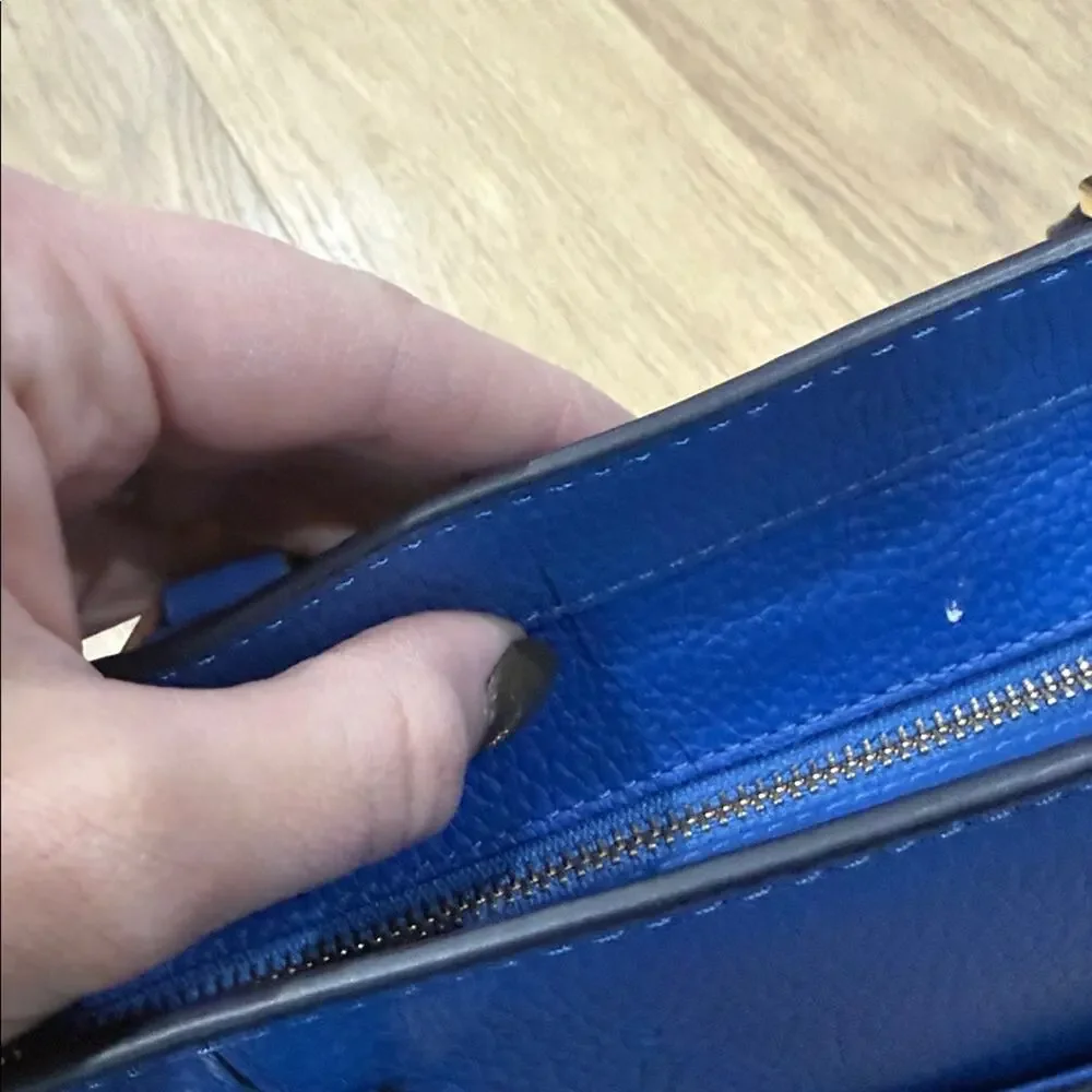 Michael Kors Nouveau Hamilton Large Satchel in Vintage Blue Pebbled Leather